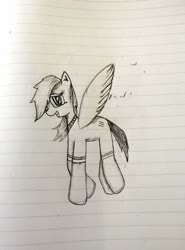 Size: 2424x3280 | Tagged: safe, artist:yohai, oc, oc only, oc:vays, pegasus, pony, high res, lined paper, solo, traditional art