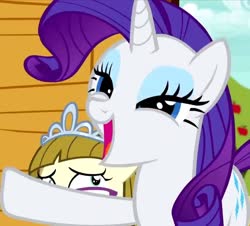 Size: 1044x942 | Tagged: safe, screencap, rarity, zippoorwhill, pegasus, pony, unicorn, forever filly, g4, cropped, cute, female, filly, funny, happy, mare, sweet apple acres