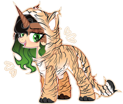 Size: 1280x1087 | Tagged: safe, artist:toffeelavender, oc, oc only, pony, unicorn, animal costume, clothes, costume, female, mare, simple background, solo, tiger costume, transparent background