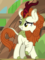 Size: 600x800 | Tagged: safe, screencap, autumn blaze, kirin, g4, sounds of silence, cropped, female, smiling, solo