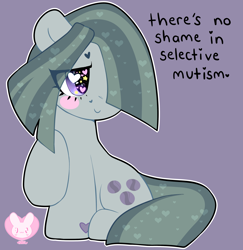 Size: 2912x3000 | Tagged: safe, artist:bunxl, marble pie, earth pony, pony, blush sticker, blushing, eye clipping through hair, female, heart eyes, mare, mute, positive ponies, simple background, smiling, solo, starry eyes, wingding eyes