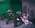 Size: 3550x2906 | Tagged: safe, artist:earthpone, oc, oc only, oc:fever pitch dream, oc:venta dream, bat pony, pony, alley, colt, commission, female, filly, high res, male, siblings