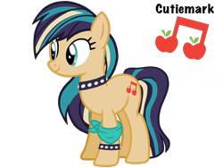 Size: 4500x3375 | Tagged: safe, artist:avatarmicheru, oc, oc only, oc:orchard serenade, earth pony, pony, choker, female, magical lesbian spawn, mare, offspring, parent:applejack, parent:coloratura, parents:rarajack, simple background, solo, spiked choker, spiked wristband, transparent background, wristband