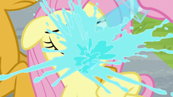 Size: 1920x1080 | Tagged: safe, screencap, fluttershy, pinkie pie, snails, 2 4 6 greaaat, g4, misleading thumbnail, water