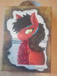 Size: 400x534 | Tagged: safe, artist:hirundoarvensis, oc, oc only, pony, bust, chest fluff, female, fluffy, oil painting, solo, traditional art