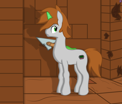 Size: 3447x2952 | Tagged: safe, artist:terminalhash, oc, oc only, oc:littlepip, pony, unicorn, fallout equestria, fallout, fallout 2, fanfic, fanfic art, female, glowing horn, high res, hooves, horn, levitation, magic, mare, solo, telekinesis, vector