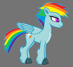 Size: 4800x4400 | Tagged: safe, artist:deanbirchum, rainbow dash, pegasus, pony, g4, coat markings, female, g5 concept leak style, g5 concept leaks, mare, rainbow dash (g5 concept leak), redesign, side view, simple background