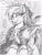 Size: 739x960 | Tagged: safe, artist:petanoprime, rainbow dash, pegasus, pony, g4, backwards cutie mark, clothes, cloud, female, grayscale, mare, monochrome, signature, smiling, smirk, solo, traditional art