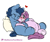 Size: 2400x2000 | Tagged: safe, artist:mulberrytarthorse, oc, oc only, oc:huckleberry bleu, oc:mulberry tart, earth pony, pony, unicorn, belly, bleuberry, blushing, couple, cuddling, duo, female, high res, male, mare, oc x oc, pregnant, shipping, stallion, straight