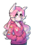 Size: 1601x2048 | Tagged: safe, artist:earthpone, oc, oc only, oc:beta virus, earth pony, anthro, anthro oc, choker, clothes, half length, hoodie, looking at you, overwatch, patch, pink, simple background, solo, standing, transparent background