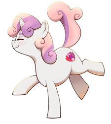 Size: 1024x1140 | Tagged: safe, artist:petalierre, sweetie belle, pony, unicorn, g4, cute, diasweetes, eyes closed, female, filly, profile, simple background, smiling, solo, transparent background