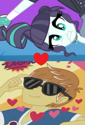 Size: 383x560 | Tagged: safe, edit, edited screencap, screencap, coloratura, feather bangs, epic fails, equestria girls, friendship math, g4, my little pony equestria girls: better together, my little pony equestria girls: summertime shorts, colorabangs, female, male, shipping, shipping domino, straight