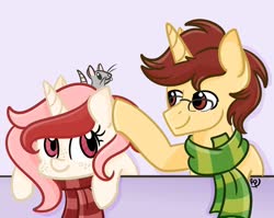 Size: 1280x1020 | Tagged: safe, artist:redpalette, oc, oc:red palette, pony, rat, unicorn, clothes, cute, scarf