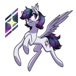 Size: 1080x1080 | Tagged: safe, artist:graphic-ginger, oc, oc only, pony, adoptable, cutie mark, ethereal mane, female, flying, mare, reference sheet, simple background, solo, spread wings, starry mane, white background, wings