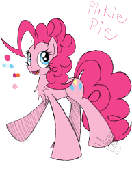 Size: 888x1150 | Tagged: safe, artist:didun850, pinkie pie, earth pony, pony, g4, chest fluff, female, mare, open mouth, reference sheet, signature, simple background, smiling, solo, transparent background