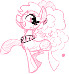 Size: 603x653 | Tagged: safe, artist:angiepeggy2114, part of a set, pinkie pie, earth pony, pony, g4, alternate hairstyle, cropped, female, simple background, sketch, solo, white background