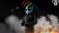 Size: 3840x2160 | Tagged: safe, artist:popa-3d-animations, rainbow dash, equestria girls, g4, 3d, clothes, female, high res, jacket, solo, sunglasses