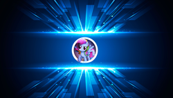 Size: 3000x1707 | Tagged: safe, edit, editor:au5, rainbow dash, pegasus, pony, g4, blue background, circuit board, female, future, hooves up, mare, simple background, smiling, vector