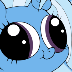 Size: 1000x1000 | Tagged: safe, artist:blanishna, edit, trixie, animated, close-up, cross-eyed, cute, diatrixes, face of mercy, female, gif, hey you, puppy dog eyes, scrunchy face