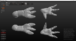 Size: 1920x1040 | Tagged: safe, changeling, anthro, 3d, feet, fingers, hand, palms, sculptris, soles, toes