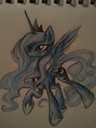 Size: 2448x3264 | Tagged: safe, artist:creeate97, princess luna, alicorn, pony, g4, female, high res, mare, pencil drawing, solo, traditional art