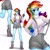 Size: 1600x1600 | Tagged: safe, artist:xjenn9, rainbow dash, equestria girls, g4, ass, boots, breasts, busty rainbow dash, butt, clothes, commissioner:endbringer99, female, hand on hip, high heel boots, high heels, overall shorts, overalls, rainbutt dash, shoes, smiling, solo, strap slip