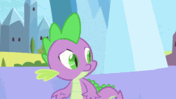 Size: 800x450 | Tagged: safe, screencap, princess cadance, spike, alicorn, dragon, pony, equestria games (episode), g4, animated, duo, female, gif, male, mare, slender, stranger danger, thin