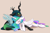 Size: 1280x848 | Tagged: safe, artist:spiritcookie, princess celestia, queen chrysalis, alicorn, changeling, changeling queen, pony, g4, blushing, commission, cuddling, cute, cutealis, cutelestia, eyes closed, female, floppy ears, lesbian, lying down, missing accessory, prone, ship:chryslestia, shipping, simple background, sleeping, smiling, snuggling, wide eyes