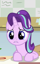 Size: 582x938 | Tagged: safe, screencap, starlight glimmer, pony, unicorn, a horse shoe-in, g4, cropped, cute, female, glimmerbetes, mare, solo, worried