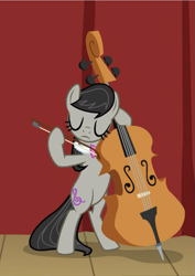 Size: 637x902 | Tagged: safe, screencap, octavia melody, pony, a horse shoe-in, g4, bipedal, bow (instrument), cello, cropped, eyes closed, female, musical instrument, solo
