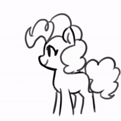 Size: 600x600 | Tagged: safe, artist:oofycolorful, pinkie pie, earth pony, pony, g4, animated, cute, diapinkes, female, gif, jumping, mare, missing cutie mark, monochrome, pronking, solo