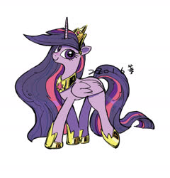 Size: 1899x1979 | Tagged: safe, artist:tingyo, twilight sparkle, alicorn, pony, g4, the last problem, crown, cute, female, hoof shoes, jewelry, older, older twilight, older twilight sparkle (alicorn), peytral, princess twilight 2.0, regalia, simple background, solo, twiabetes, twilight sparkle (alicorn), white background