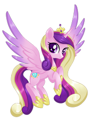 Size: 1024x1366 | Tagged: safe, artist:sunshineshiny, princess cadance, alicorn, pony, g4, cute, cutedance, female, looking at you, mare, simple background, solo, spread wings, transparent background, wings