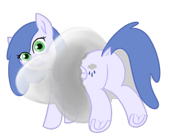 Size: 3840x3000 | Tagged: safe, artist:poniidesu, oc, oc only, oc:raincloud drops, pegasus, pony, butt, buttstuck, cloud, cute, dock, female, high res, mare, ocbetes, plot, simple background, solo, stuck, stuck in a cloud, transparent background, underhoof, wip