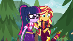 Size: 1920x1080 | Tagged: safe, screencap, sci-twi, sunset shimmer, twilight sparkle, equestria girls, equestria girls specials, g4, my little pony equestria girls: better together, my little pony equestria girls: sunset's backstage pass, female, music festival outfit