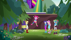Size: 1920x1080 | Tagged: safe, screencap, applejack, fluttershy, pinkie pie, rainbow dash, rarity, equestria girls, equestria girls specials, g4, my little pony equestria girls: better together, my little pony equestria girls: sunset's backstage pass, female, shoes, sneakers