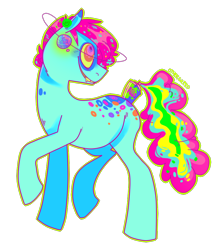 Size: 898x1017 | Tagged: safe, artist:octogreed, oc, oc only, earth pony, pony, needs more saturation, psychedelic, simple background, solo, spray can, transparent background