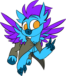 Size: 894x1040 | Tagged: safe, artist:taaffeiite, derpibooru exclusive, oc, oc only, oc:glisse, hippogriff, clothes, colored sketch, commission, female, flying, hippogriff oc, peace sign, simple background, sketch, smiling, solo, transparent background