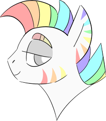 Size: 1070x1219 | Tagged: safe, artist:taaffeiite, derpibooru exclusive, oc, oc only, unnamed oc, zebra, bust, male, multicolored hair, rainbow eyebrows, rainbow hair, simple background, smiling, stallion, transparent background, zebra oc