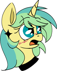 Size: 864x1066 | Tagged: safe, artist:taaffeiite, derpibooru exclusive, oc, oc only, oc:summer inkwell, pony, unicorn, blushing, bust, collar, ear piercing, earring, female, jewelry, mare, open mouth, piercing, star earring