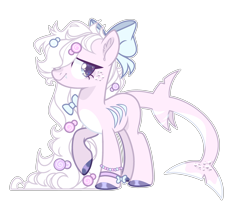 Size: 3140x2560 | Tagged: safe, artist:chococolte, oc, oc only, original species, shark, shark pony, bow, female, hair bow, high res, simple background, solo, transparent background