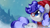 Size: 1600x900 | Tagged: safe, artist:loyaldis, oc, oc only, oc:cinnabyte, earth pony, pony, adorkable, beanie, cinnabetes, clothes, cute, dork, earth pony oc, glasses, hat, heart eyes, pigtails, scarf, smiling, snow, solo, wingding eyes, winter