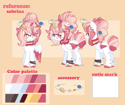 Size: 1940x1632 | Tagged: safe, artist:2pandita, oc, oc only, oc:sabrina, pegasus, pony, choker, female, glasses, mare, reference sheet, solo, two toned wings, wings