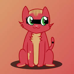 Size: 720x720 | Tagged: safe, artist:diegotan, oc, oc only, oc:pun, cat, ask pun, ask, catified, solo, species swap