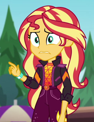 Size: 626x807 | Tagged: safe, screencap, sunset shimmer, equestria girls, equestria girls series, g4, sunset's backstage pass!, spoiler:eqg series (season 2), cropped, female, music festival outfit, solo