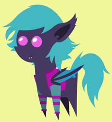 Size: 4816x5216 | Tagged: safe, artist:egor418, oc, oc only, oc:moondrive, bat pony, pony, bat pony oc, clothes, derpfest, female, lineless, mare, pointy ponies, simple background, solo
