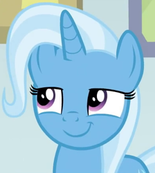 Size: 392x438 | Tagged: safe, screencap, trixie, a horse shoe-in, g4, cropped, cute, diatrixes, smiling, smirk, smug