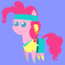 Size: 5000x5000 | Tagged: safe, artist:egor418, pinkie pie, earth pony, pony, g4, 80s, blue background, clothes, female, lineless, mare, pointy ponies, simple background, solo