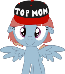 Size: 3565x4066 | Tagged: safe, artist:poniidesu, windy whistles, pegasus, pony, g4, cute, drawthread, female, hat, looking at you, mare, simple background, solo, top gun, top gun hat, top mom, transparent background, windybetes, wings