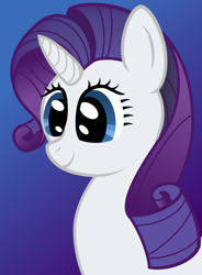 Size: 1412x1923 | Tagged: safe, alternate version, artist:mfg637, rarity, pony, unicorn, g4, .svg available, bust, digital art, female, gradient background, mare, portrait, simple background, solo, svg, vector